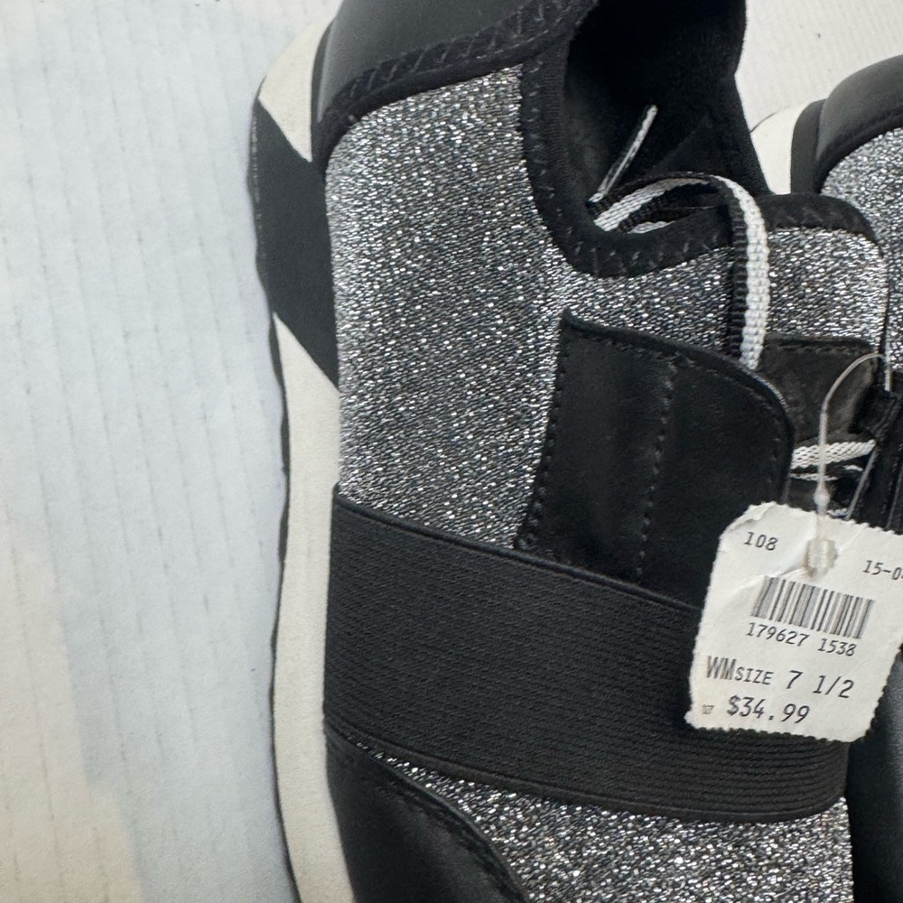 Brash Black and Silver Glitter Sneakers - Picture 13 of 15